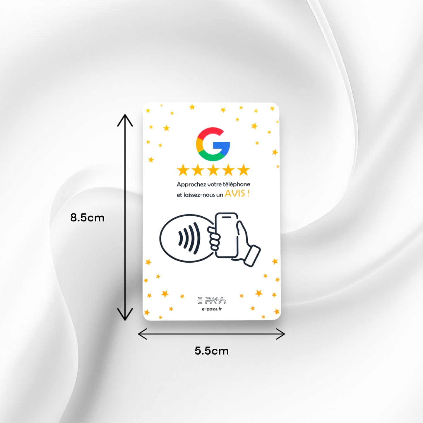 Plaque carte d'avis NFC Google