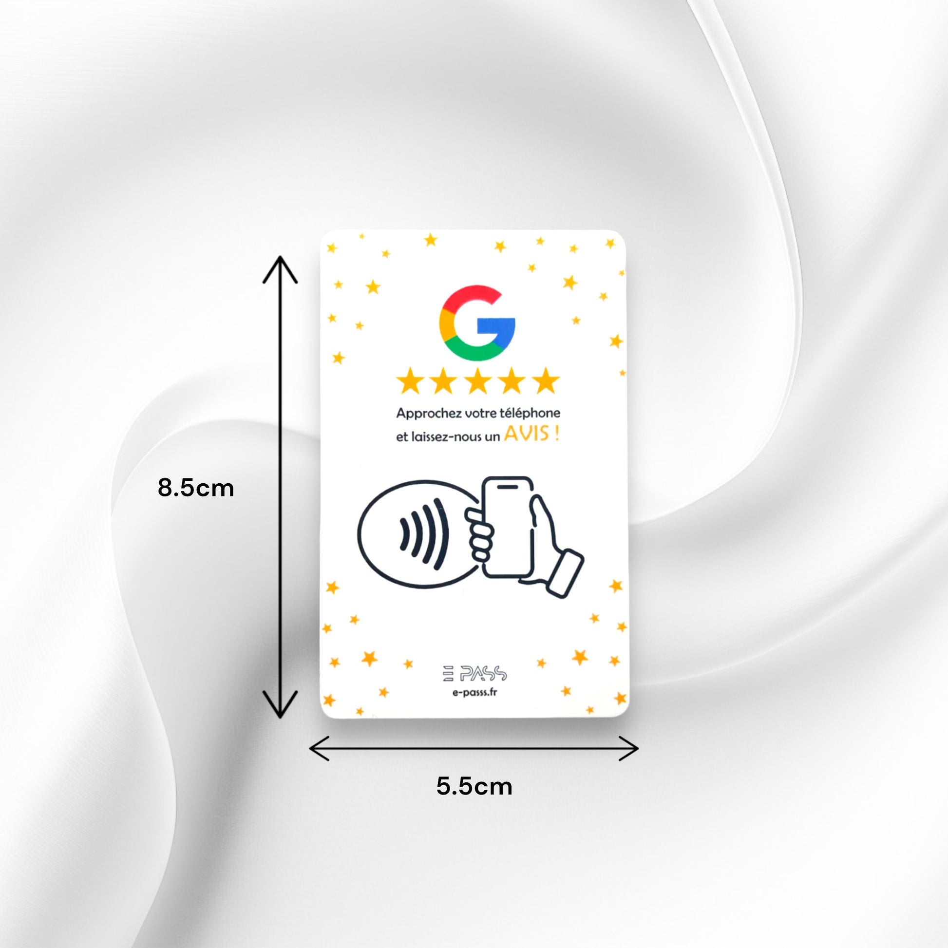 Plaque carte d'avis NFC Google